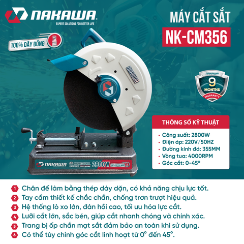 Máy cắt sắt NAKAWA NK-CM356 2800W