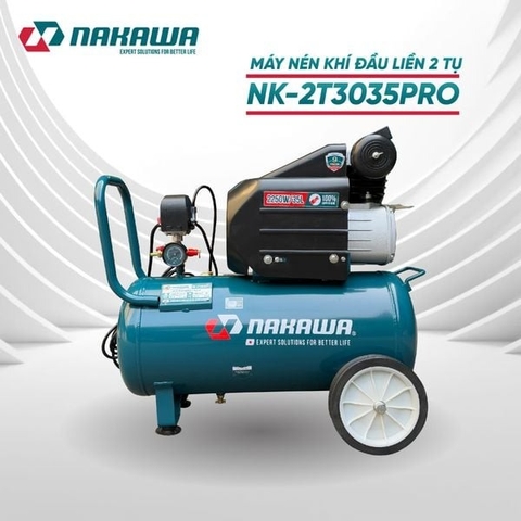Máy Nén Khí đầu liền 2 tụ NAKAWA NK-2T3035PRO 2250W 35L