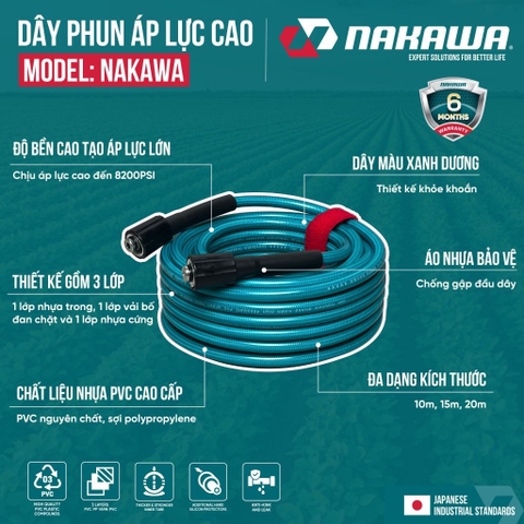Dây áp lực dùng cho máy phun xách tay NAKAWA-15