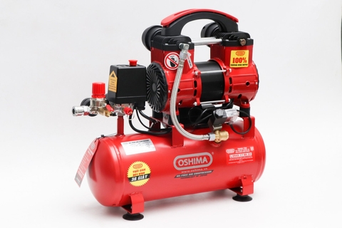 Máy nén khí Oshima 12-1.5 1.5HP Đỏ Điện 1 pha (Không dầu,nhanh,dây đồng)