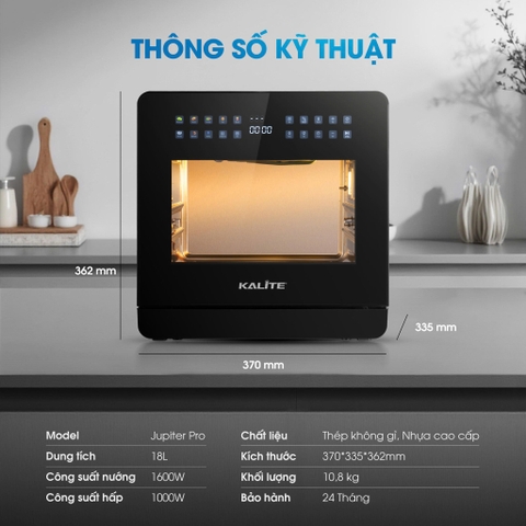 Nồi chiên hơi nước Kalite Jupiter Pro – Công nghệ hơi nước 3S siêu tốc, dung tích lớn 18L