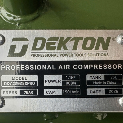 Máy nén khí không dầu 25L 1.1HP Dekton DK-AC2925XPRO