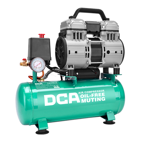 Máy Nén Khí Không Dầu DCA AQE550/10L 550W Bình 10 Lít Áp Suất 8 Bar