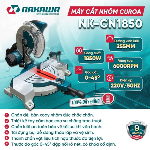Máy cắt nhôm curoa NAKAWA NK-CN1850