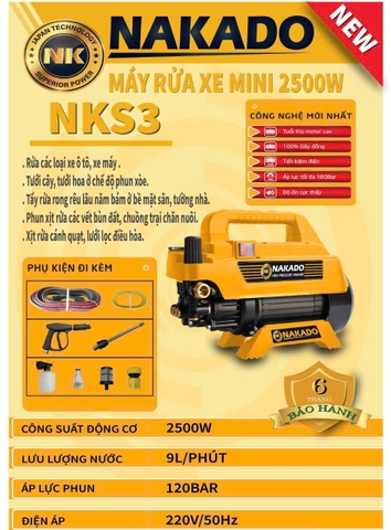 Máy rửa xe Nakado NKS3 2500W