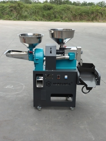 Bộ máy xát nghiền gạo Huspanda HNF680I (Motor HPN3000 - Sàng lọc sạn rung) Cối xát nghiền Inox