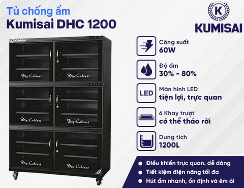 Tủ chống ẩm Kumisai DHC 1200 (1200 lít)