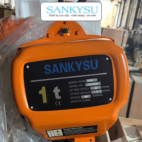 Pa lăng xích điện SANKYSU KKBB01-01 1 tấn cố định 380V