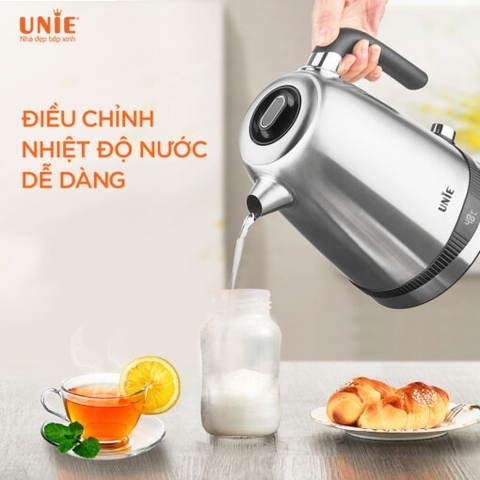 Ấm siêu tốc UNIE UEK1761S dung tích 1.7L, tùy chỉnh nhiệt độ nước, chất liệu inox 304