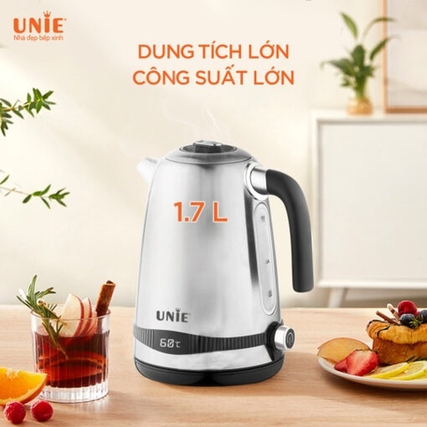 Ấm siêu tốc UNIE UEK1761S dung tích 1.7L, tùy chỉnh nhiệt độ nước, chất liệu inox 304