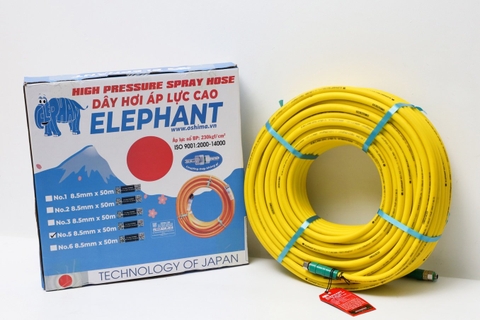 Ống nhựa PVC Elephant No.5 8.5mm x 50m Vàng