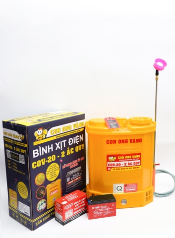 Máy phun thuốc trừ sâu, côn trùng điện Con Ong Vàng COV-20-ắc quy 12V8Ah