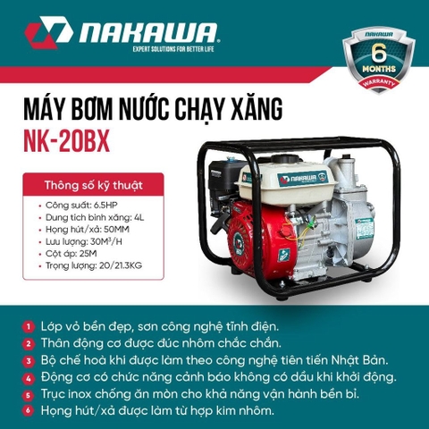 Máy bơm nước chạy xăng NAKAWA NK-20BX