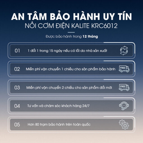 Nồi cơm điện KALITE KRC6012 chống dính Ceramic cao cấp
