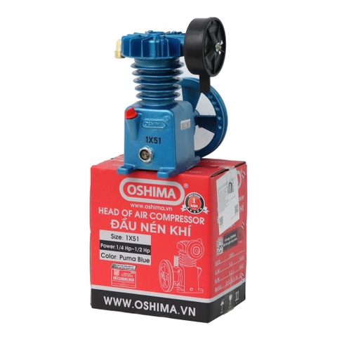 Đầu của máy nén khí OSHIMA 1x51 1/4HP~1/2HP Xanh đậm (hoạt động bằng sức kéo động cơ)