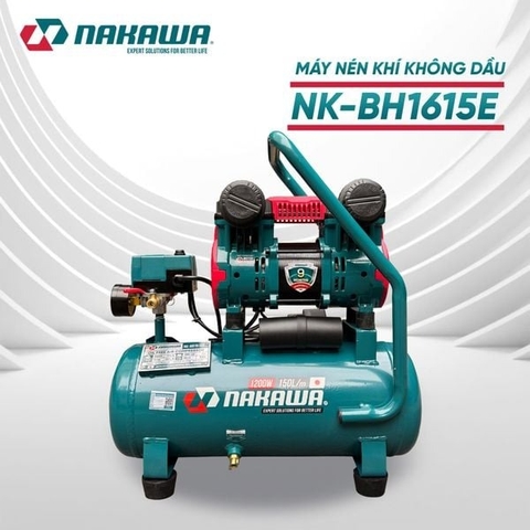 Máy nén khí không dầu, tốc nhanh, siêu êm Nakawa NK-BH1615E - 15 lít 1200W