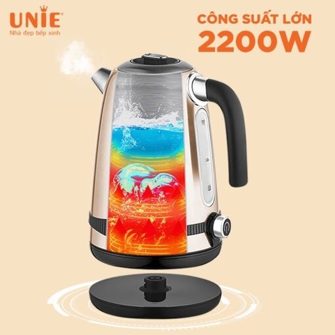 Ấm siêu tốc UNIE UEK1762C dung tích 1.7L, công suất 2200W, dễ dàng tuỳ chỉnh nhiệt độ nước
