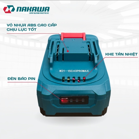 Pin 21V 4.0Ah NAKAWA M21-15C40PROMAX