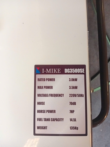 Máy Phát Điện Chạy Dầu I-Mike 3Kw DG3500SE Chống Ồn