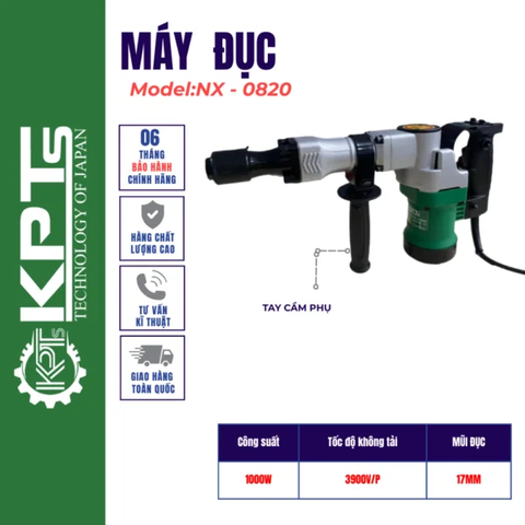 MÁY CHUYÊN ĐỤC KPTs  KPT-0820 TỐC ĐỘ 3200V/P CÔNG SUẤT 1200W MŨI 17MM
