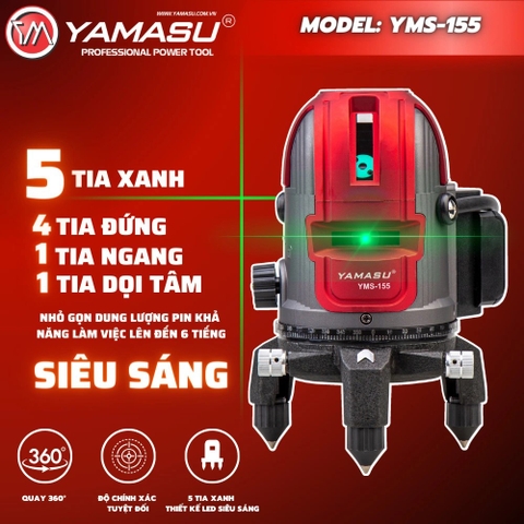 MÁY CÂN BẰNG LASER 5 TIA XANH YAMASU YSM-155 SIÊU SÁNG