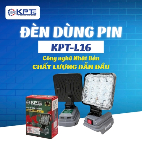 ĐÈN CÓ SẠC THÂN ĐÈN DÙNG CHÂN PIN PHỔ THÔNG KHÔNG KÈM PIN KPTs KPT-L16 LOẠI 21V DÙNG CHO DÃ NGOẠI THỢ XÂY DỰNG VÀ DỰ PHÒNG KHI MẤT ĐIỆN