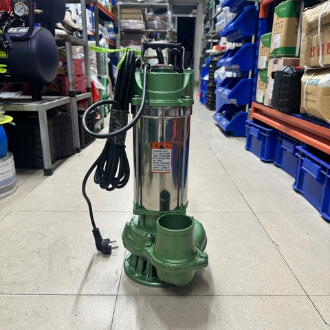 MÁY BƠM CHÌM NƯỚC THẢI BƠM TÕM XANH INOX 1500W-220V QDX32-12-1.5 ỐNG XẢ 76MM LƯU LƯỢNG 32M3/H MAX 12M BƠM HÚT NƯỚC THẢI SINH HOẠT AO HỒ TƯỚI TIÊU DÂN DỤNG
