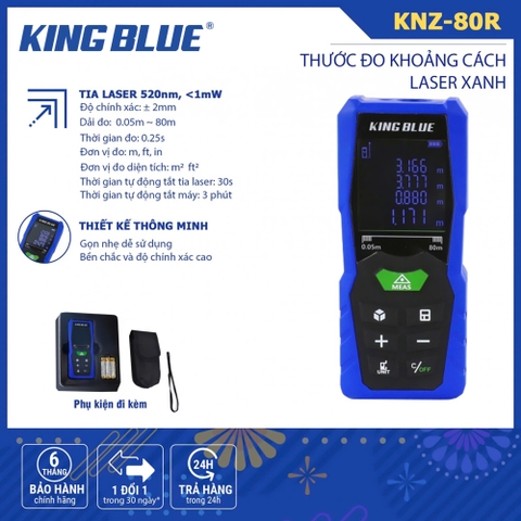 THƯỚC ĐO KHOẢNG CÁCH LASER TIA XANH KINGBLUE KNZ-80R
