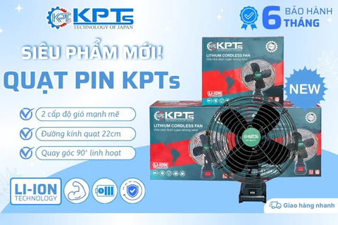 QUẠT PIN NHỎ CHÂN PIN PHỔ THÔNG THÂN QUẠT KPTs CHÍNH HÃNG KHÔNG KÈM PIN GỌN NHẸ MẠNH MẼ TIỆN LỢI DÙNG CHO THỢ XÂY DỰNG HOẶC VÙNG CAO NHỮNG NƠI KHÔNG CÓ ĐIỆN TIỆN DỤNG MỌI LÚC MỌI NƠI