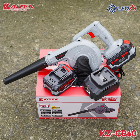MÁY HÚT THỔI BỤI 2 TRONG 1 DÙNG PIN TIỆN LỢI HIỆU KAIZEN KZ-CB60 CÔNG SUẤT 250W