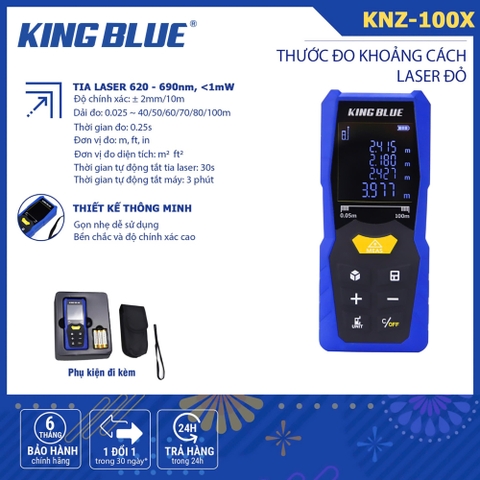 MÁY ĐO KHOẢNG CÁCH LASER TIA ĐỎ KING BLUE KNZ-100X