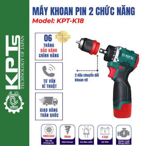 MÁY KHOAN PIN 2 CHỨC NĂNG KPTs KPT-K18