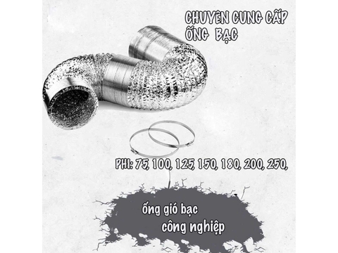 Ống Gió Bạc Không Bảo Ôn D100~200MM