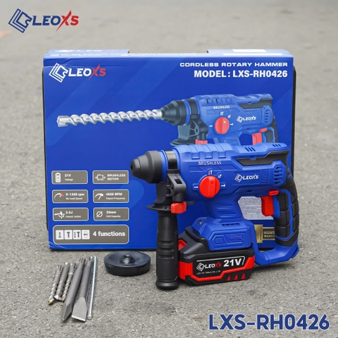 MÁY KHOAN ĐỤC BÊ TÔNG PIN LEOxs LXS-RH0426 CHUYÊN 4 CHỨC NĂNG MOTOR KHÔNG CHỔI THAN
