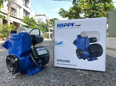 MÁY BƠM TĂNG ÁP TỰ ĐỘNG 150W HAPPY PUMP HTA-150D BƠM ĐƯỢC NƯỚC NÓNG TĂNG ÁP VÒI TỔNG THIẾT BỊ GIA ĐÌNH
