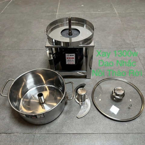 MÁY XAY KHÔ ĐA NĂNG 1300W XAY GIỀNG XẢ TỎI ỚT NỒI 24CM ĐÁY BẰNG KHUNG INOX – NỒI THÁO RỜI DAO THẢ 2 CÁNH