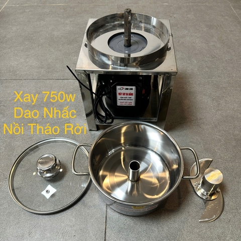 MÁY XAY KHÔ ĐA NĂNG 750W XAY GIỀNG XẢ TỎI ỚT NỒI 20CM ĐÁY BẰNG KHUNG INOX – NỒI THÁO RỜI DAO THẢ 2 CÁNH