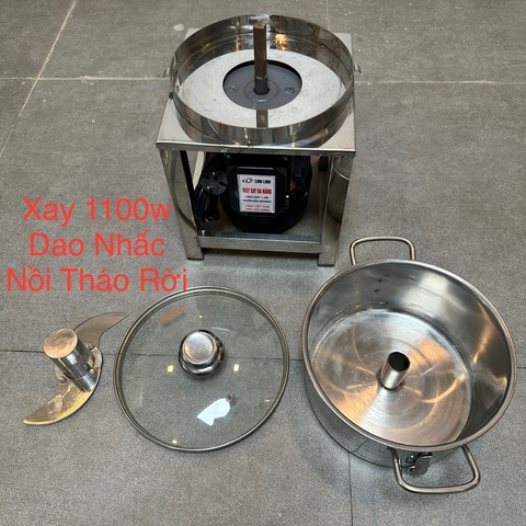 MÁY XAY KHÔ ĐA NĂNG 1100W XAY GIỀNG XẢ TỎI ỚT NỒI 22CM ĐÁY BẰNG KHUNG INOX – NỒI THÁO RỜI DAO THẢ 2 CÁNH