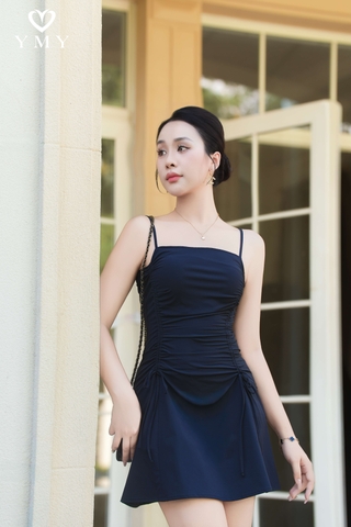 MINA DRESS- Váy Liền 2 Dây Nhún Eo Chất Liệu Spandex Phong Cách Nữ Tính ( Y05OPS09 )