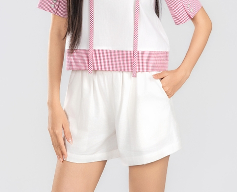 ELINA SHORTS- Quần Shorts Cạp Chun YMY Chất Liệu Linen Vân (Y06PT01)