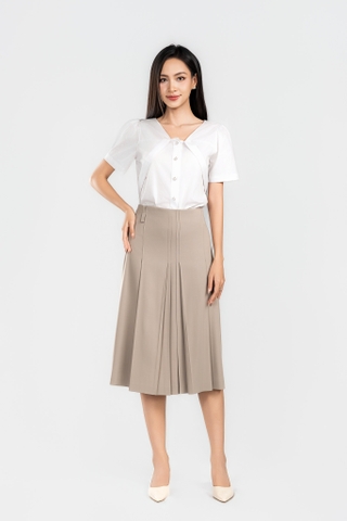 PAULINE SKIRT- Chân Váy Rập Ly YMY Chất Liệu Polyester/ Cotton Spandex Phong Cách Thanh Lịch (Y06SKS02)