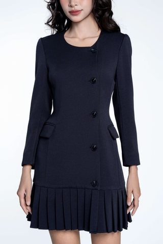 Váy Liền Xếp Ly Thu Đông YMY Chất Liệu Rayon Spandex Nhập Khẩu Phong Cách Thanh Lịch ( Y25FWOP01)