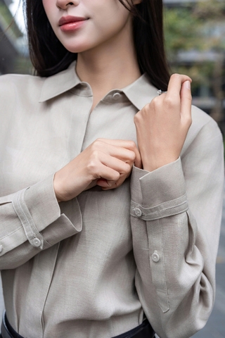 AIRY SHIRT - Áo Sơ Mi Basic Cúc Ẩn Chất Liệu Linen Nhập Khẩu Phong Cách Thanh Lịch (Y26BL02)