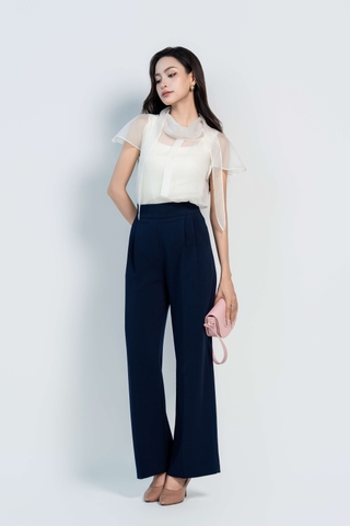 ROSEA TOP - Áo Sơ Mi Voan Khăn Liền YMY Chất Liệu Nhập Khẩu Phong Cách Thanh Lịch (Y05BLS06)