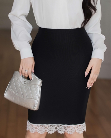 ELARA SKIRT - Chân Váy Viền Ren YMY Chất Liệu Spandex Nhập Khẩu Phong Cách Thanh Lịch(Y05SKS03)