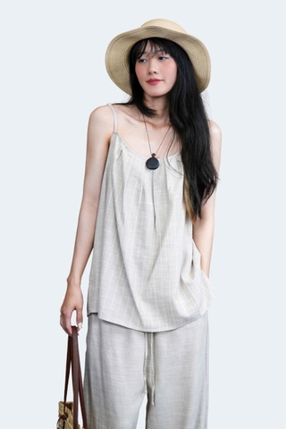 REVINA SET- Áo 2 Dây, Quần Dài Suông YMY Chất Liệu Linen Nhập Khẩu Thoáng Mát, Nữ Tính