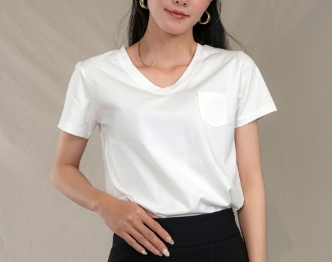 POCKET V TEE- Áo Phông YMY Chất Liệu Cotton 100% Thoáng Mát, Phong Cách Basic