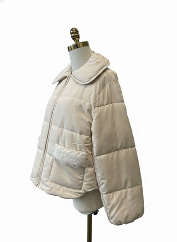 Áo Khoác Phao Túi Viền Lông chất Liệu Bông Nhập Khẩu Phong Cách Nhẹ Nhàng, Nữ Tính (YP3W-M800)