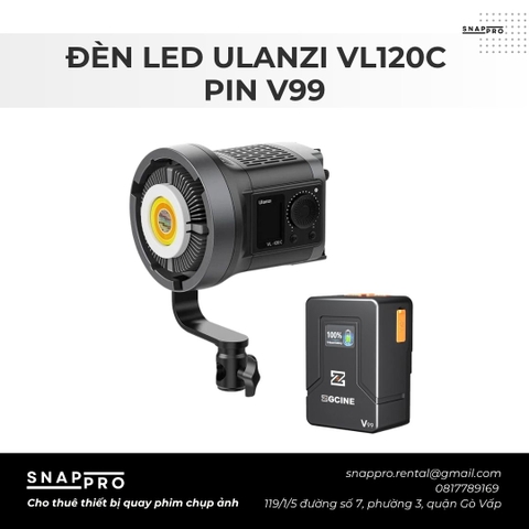 COMBO ĐÈN LED ULANZI VL120C + PIN V99