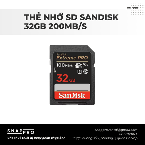 Thẻ nhớ SD SANDISK 32GB 200MB/s